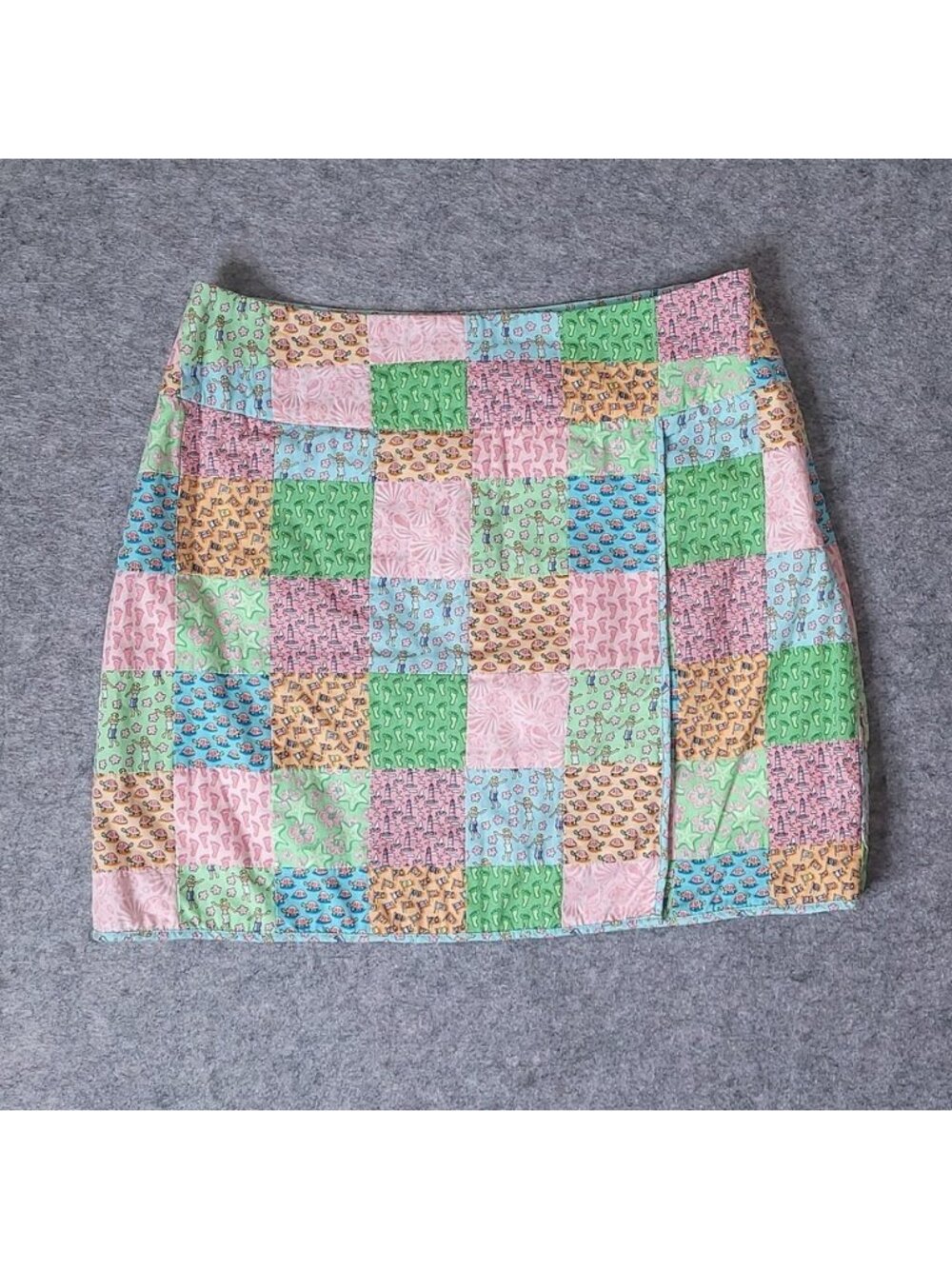 Vineyard Vines Patchwork Turtles Lighthouse Faux Wrap Skirt Size 4 Beach Summer